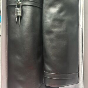 Black Leather Bag with Lock